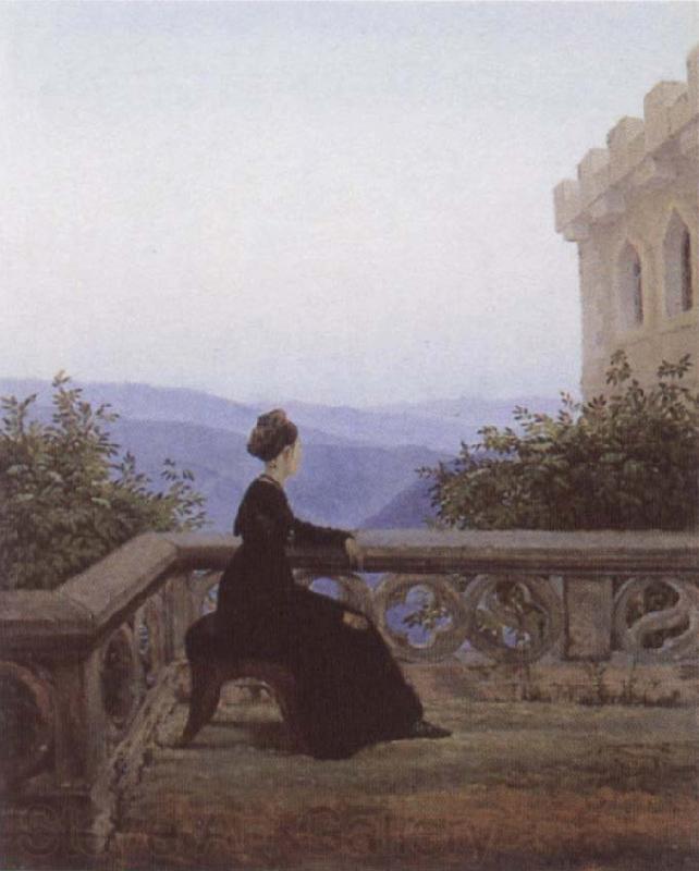 Carl Gustav Carus Woman on a Balcony France oil painting art